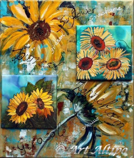 Sunflowers gemengde techniek